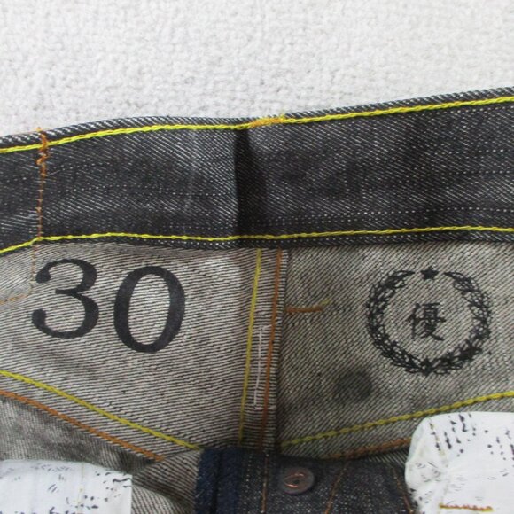 RMC Wave Jeans Mens 30 Tall 35" Inseam Black Embroidered Logo Flower Red Monkey - Picture 12 of 13